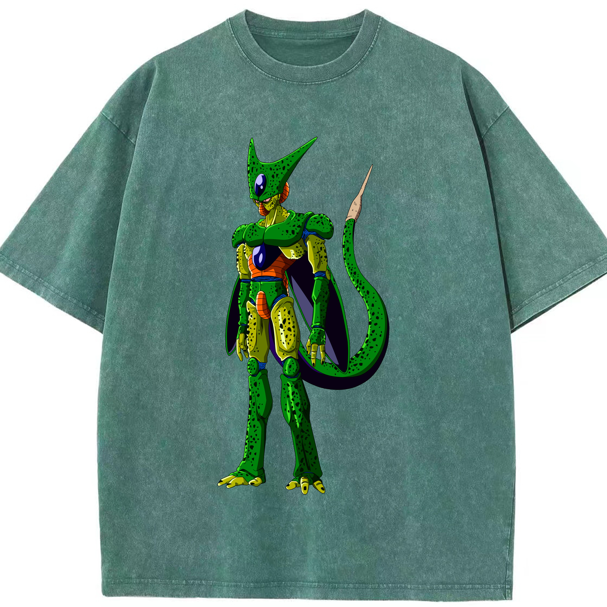 （画像用） ドラゴンボール セル DRAGON BALL Cell 綿100% ヴィンテージ風 半袖Tシャツ（フロントプリント）